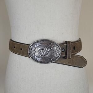 Cavenders Belt Womens 26 Brown Leather Western Concho Braided Cowgirl Rodeo